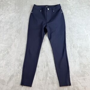 Ted Baker Pants Womens 1 Navy Blue Skinny Stretch Zip Ankles Leggings Minimalist